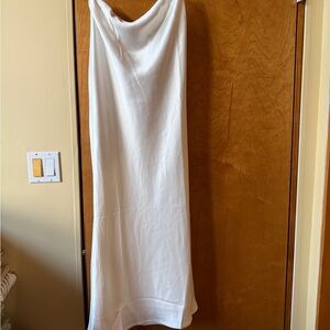 Classic White Maxi Slip Skirt